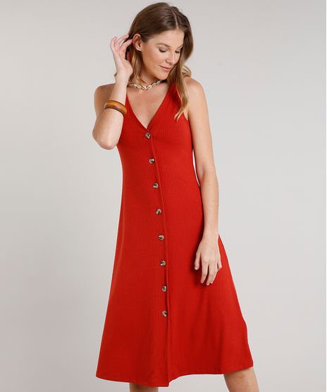 Vestido-Feminino-Midi-Canelado-com-Botoes-Sem-Manga-Cobre-9588312-Cobre_1