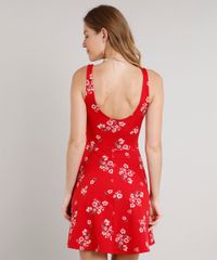 Vestido-Feminino-Curto-Evase-Estampado-Floral-Sem-Manga-Vermelho-9626791-Vermelho_2