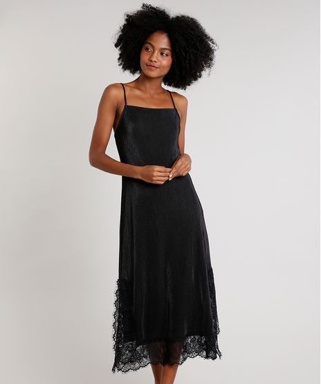 Vestido-Slip-Dress-Feminino-Mindset-Midi-Acetinado-Plissado-com-Renda-Alca-Fina-Preto-9721631-Preto_1