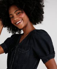 Macacao-Jeans-Feminino-Mindset-com-Bolsos-e-Faixa-para-Amarrar-Manga-Curta-Preto-9734189-Preto_4