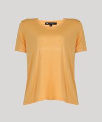 T-Shirt-Feminina-Mindset-Ampla-Manga-Curta-Decote-Redondo-Laranja-Claro-9752546-Laranja_Claro_5