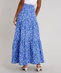 Saia-Feminina-Mindset-Longa-Estampada-Floral-com-Bolsos-Azul-9707543-Azul_2