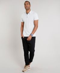 Polo-Masculina-Slim-Fit-Estampada-Mini-Print-em-Piquet-Manga-Curta-Cinza-Mescla-Claro-9634645-Cinza_Mescla_Claro_3