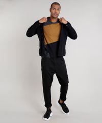 Camiseta-Masculina-Slim-Fit-com-Recortes-Manga-Curta-Gola-Careca-Cinza-Mescla-Escuro-9635141-Cinza_Mescla_Escuro_3