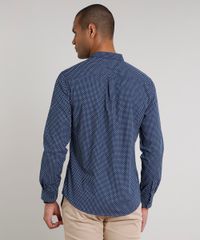 Camisa-Masculina-Slim-Estampada-Mini-Print-Manga-Longa-Azul-Marinho-9523414-Azul_Marinho_2
