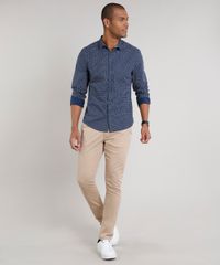 Camisa-Masculina-Slim-Estampada-Mini-Print-Manga-Longa-Azul-Marinho-9523414-Azul_Marinho_3