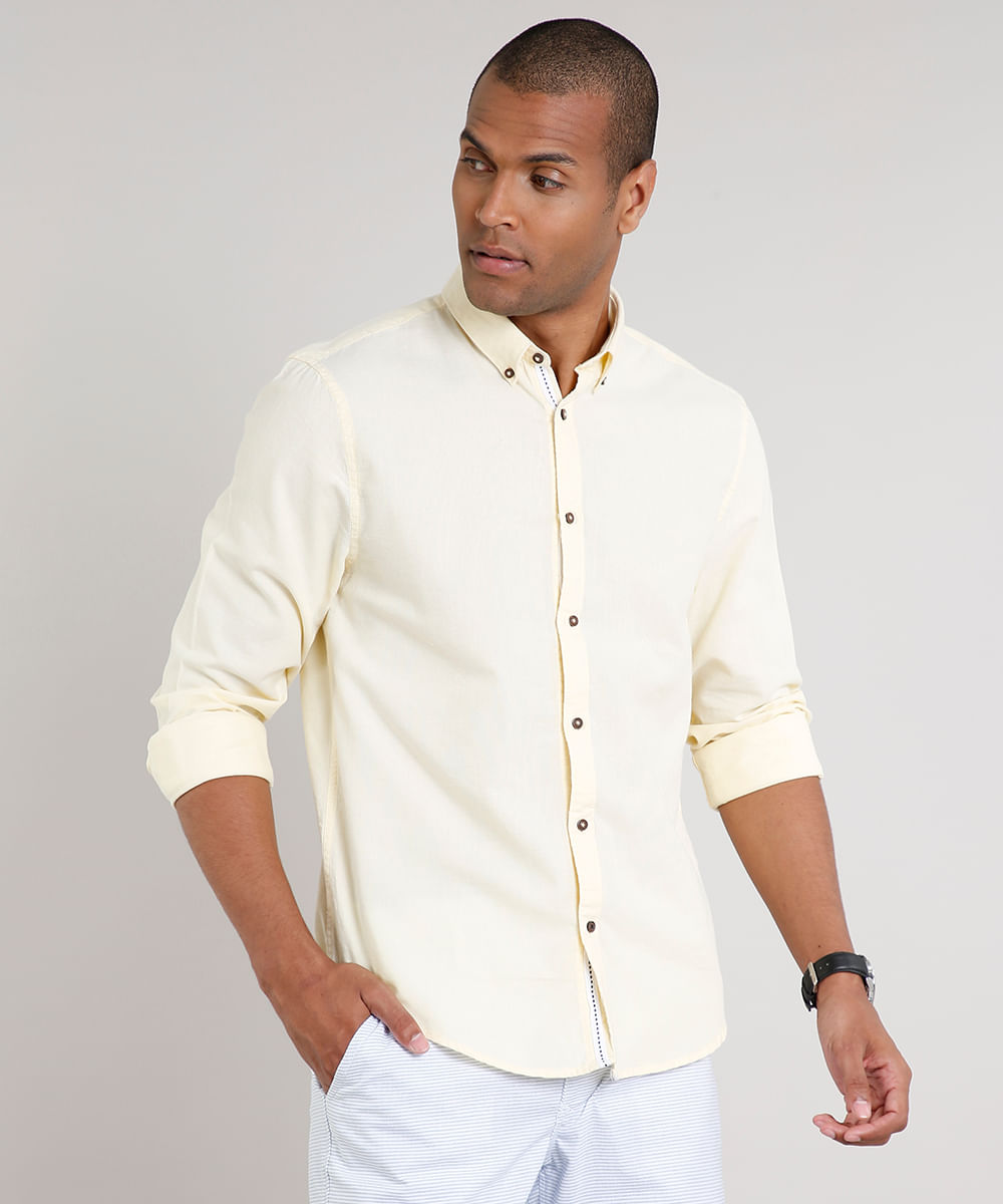 camisa amarela masculina