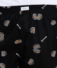 Pijama-Masculino--Cerveja--com-Camiseta-Manga-Curta---Samba-Cancao-Estampada-Branco-9644836-Branco_4
