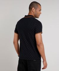 Polo-Masculina-Slim-Fit-Estampada-Mini-Print-em-Piquet-Manga-Curta-Preta-9634646-Preto_2
