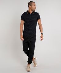 Polo-Masculina-Slim-Fit-Estampada-Mini-Print-em-Piquet-Manga-Curta-Preta-9634646-Preto_3