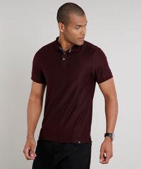 Polo-Masculina-Slim-Fit-com-Pespontos-Manga-Curta-Vinho-9635035-Vinho_1