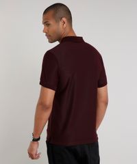 Polo-Masculina-Slim-Fit-com-Pespontos-Manga-Curta-Vinho-9635035-Vinho_2