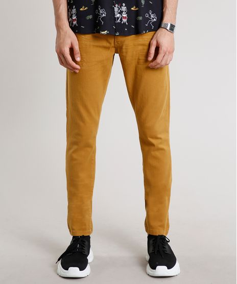 Calca-de-Sarja-Masculina-Slim-com-Bolsos-Caramelo-9466106-Caramelo_1_1