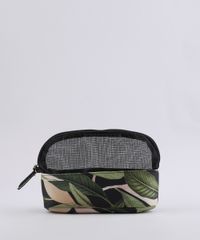 Necessaire-Feminina-Estampada-de-Folhagens-com-Recorte-em-Tela-Preta-9645389-Preto_1