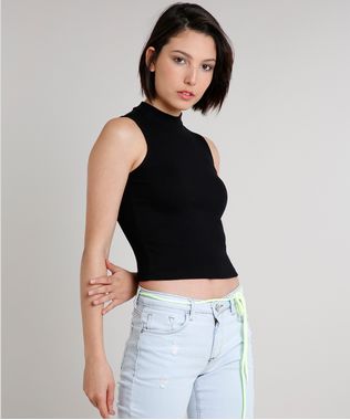 Regata-Feminina-Cropped-Gola-Alta-Basica-Canelada-Preta-8449098-Preto_1