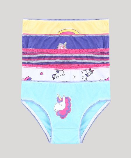 Kit-de-5-Calcinhas-Infantis-Unicornios-Multicor-9382742-Multicor_1