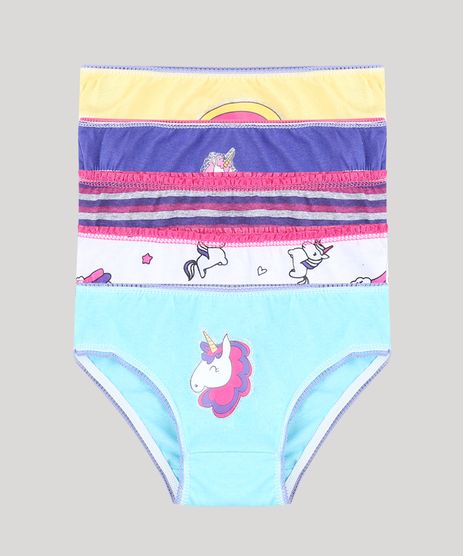 Kit-de-5-Calcinhas-Infantis-Unicornios-Multicor-9382742-Multicor_1
