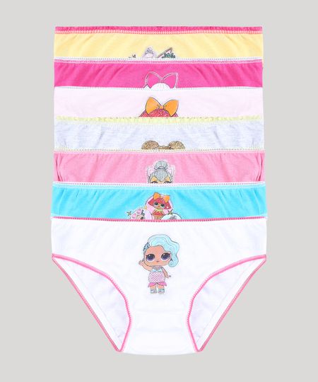 Kit de 7 Calcinhas Infantis LOL Surprise Sortidas Multicor - 2 Menor preço em Kit de 7 Calcinhas Infantis LOL Surprise Sortidas Multicor - 2