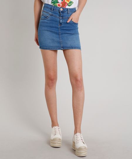 saia jeans feminina curta