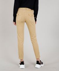 Calca-de-Sarja-Feminina-Sawary-Carpinteiro-Cropped-com-Ziper-na-Barra-Bege-9671824-Bege_2