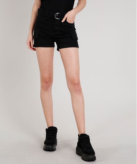 Short-de-Sarja-Feminino-Reto-Cargo-com-Cinto-Preto-9669103-Preto_1