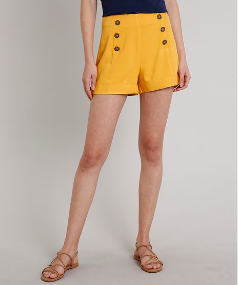 Short-Feminino-Reto-com-Botoes-Mostarda-9543438-Mostarda_1