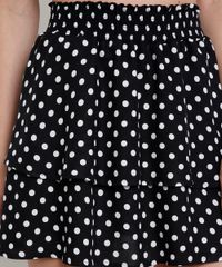 Saia-Feminina-Curta-Estampada-de-Poa-em-Camadas-Preta-9612674-Preto_4
