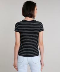 Blusa-Feminina-Basica-Listrada-Manga-Curta-Decote-Redondo-Preta-9227889-Preto_2