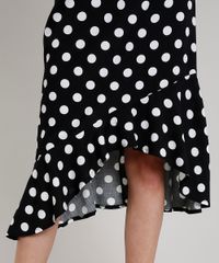 Saia-Feminina-Midi-Assimetrica-Estampada-de-Poa-com-Babado-Preta-9612673-Preto_4