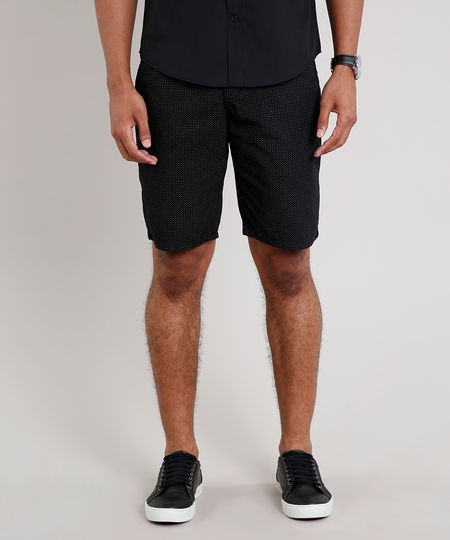 Bermuda-Masculina-Reta-Estampada-Mini-Print-Preta-8760791-Preto_1