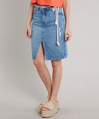 Saia-Jeans-Feminina-Midi-com-Rasgos-Fenda-e-Cinto-Azul-Medio-9670257-Azul_Medio_1