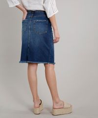 Saia-Jeans-Feminina-Midi-com-Rasgos-Fenda-e-Cinto-Azul-Escuro-9670259-Azul_Escuro_2