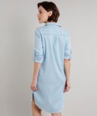 Vestido-Chemise-Jeans-Feminino-Curto-com-Bolsos-Manga-Longa-Azul-Claro-9662958-Azul_Claro_2