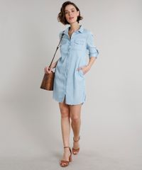 Vestido-Chemise-Jeans-Feminino-Curto-com-Bolsos-Manga-Longa-Azul-Claro-9662958-Azul_Claro_3