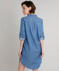 Vestido-Chemise-Jeans-Feminino-Curto-com-Bolsos-Manga-Longa-Azul-Medio-9662959-Azul_Medio_2