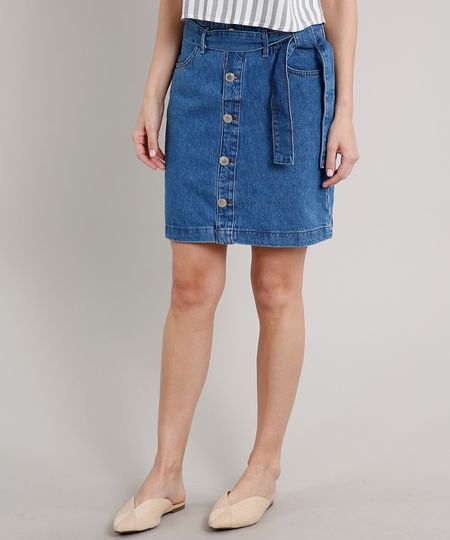Saia-jeans-Feminina-Curta-com-Botoes-e-Cinto-Azul-Medio-9676279-Azul_Medio_1 Saia-jeans-Feminina-Curta-com-Botoes-e-Cinto-Azul-Medio-9676279-Azul_Medio_1