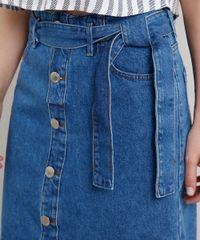 Saia-jeans-Feminina-Curta-com-Botoes-e-Cinto-Azul-Medio-9676279-Azul_Medio_4