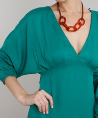 Vestido-Feminino-Curto-com-Babado-Manga-7-8-Verde-9548496-Verde_4