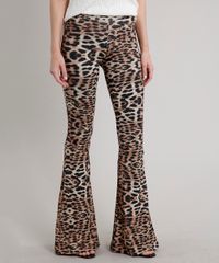 Calca-Feminina-Flare-Estampada-Animal-Print-Onca--Kaki-9639825-Kaki_1