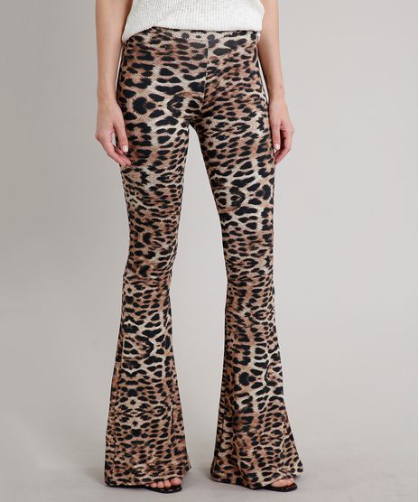 Calca-Feminina-Flare-Estampada-Animal-Print-Onca--Kaki-9639825-Kaki_1