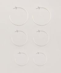 Kit-de-3-Brincos-Femininos-de-Argola-Folheados-Prateado-9415790-Prateado_1