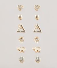 Kit-de-6-Brincos-Femininos-Folheados-Dourado-9293197-Dourado_1