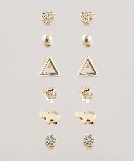 Kit-de-6-Brincos-Femininos-Folheados-Dourado-9293197-Dourado_1