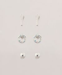 Kit-de-3-Brincos-Femininos-Folheados-Prateado-9662412-Prateado_1