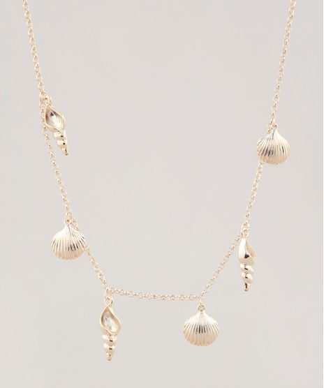Gargantilha-Choker-Feminina-Folheada-com-Pingentes-de-Conchas-Dourado-9657468-Dourado_1