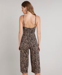 Macacao-Feminino-Pantacourt-Estampado-Animal-Print-com-Vazado-Alca-Fina-Bege-9644719-Bege_2