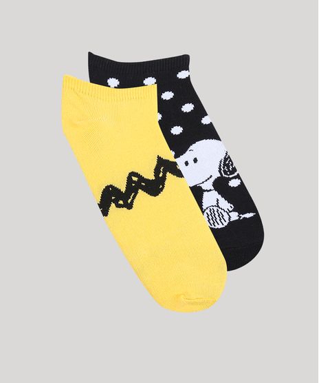 Kit-de-2-Meias-Feminina-Cano-Baixo-Snoopy--Multicor-9677703-Multicor_1