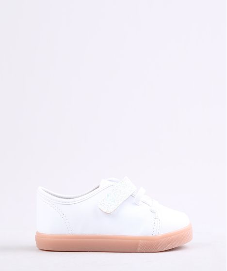 tênis molekinha glitter branco