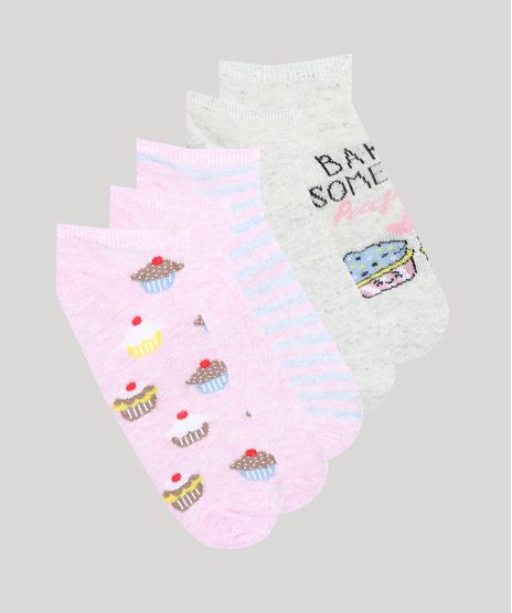 Kit-de-5-Meias-Femininas-Cano-Baixo-Doces-Multicor-9677700-Multicor_1