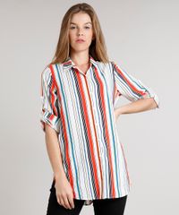 Camisa-Feminina-Longa-Listrada-com-Martingale-Manga-3-4-Off-White-9562871-Off_White_1